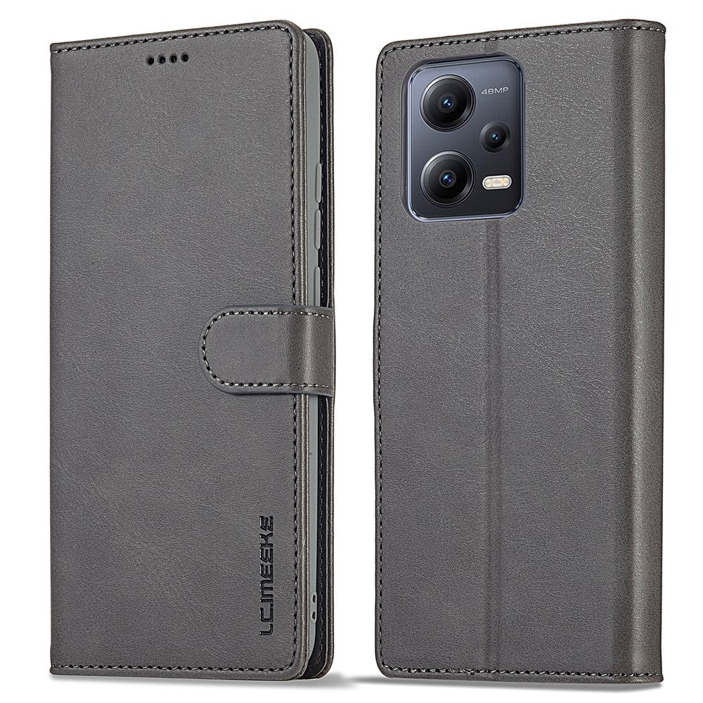 LC.IMEEKE For Xiaomi Redmi Note 12 Pro+ 5G Protective Phone Case Calf Texture Wallet Stand Leather Anti-fall Phone Cover
