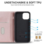 For iPhone 13 mini 5.4 inch RFID Blocking Phone Case Card Holder Stand Phone Leather Cover Compatible with MagSafe