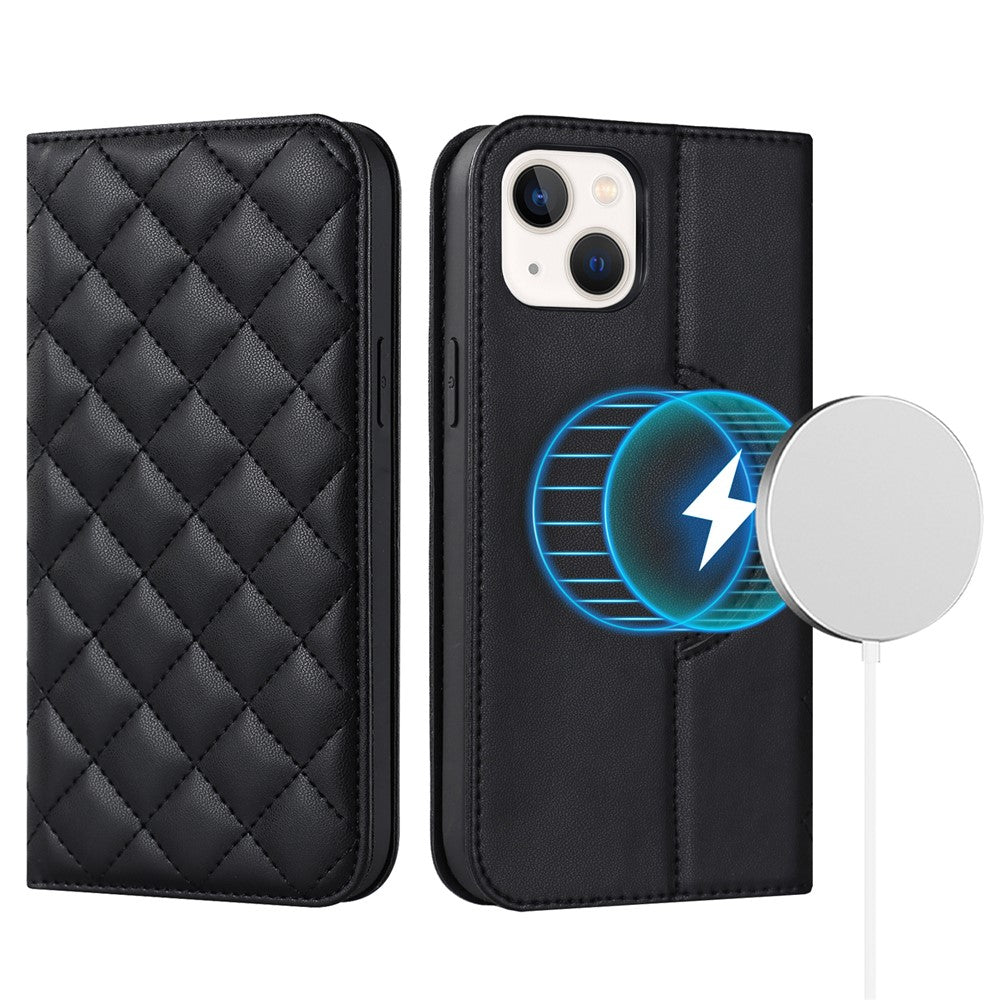 For iPhone 13 mini 5.4 inch RFID Blocking Phone Case Card Holder Stand Phone Leather Cover Compatible with MagSafe