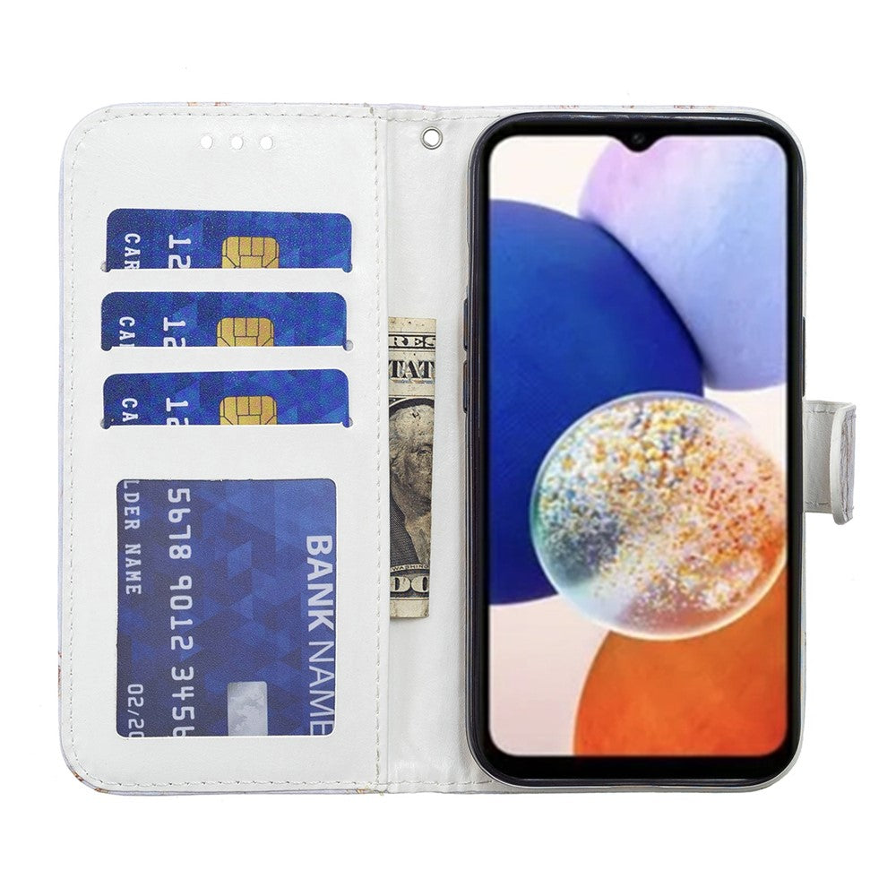 Samsung Galaxy A14 5G / 4G PU-læderetui med tegnebogsetui og mønstertryk
