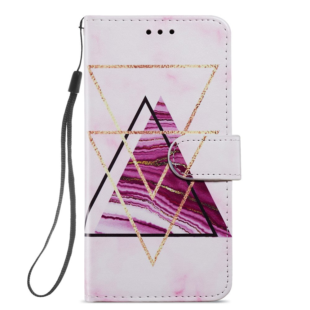 Til Samsung Galaxy A34 5G Pung Telefon Cover Mønstertryk PU Læder Stativ Flip Cover med Rem