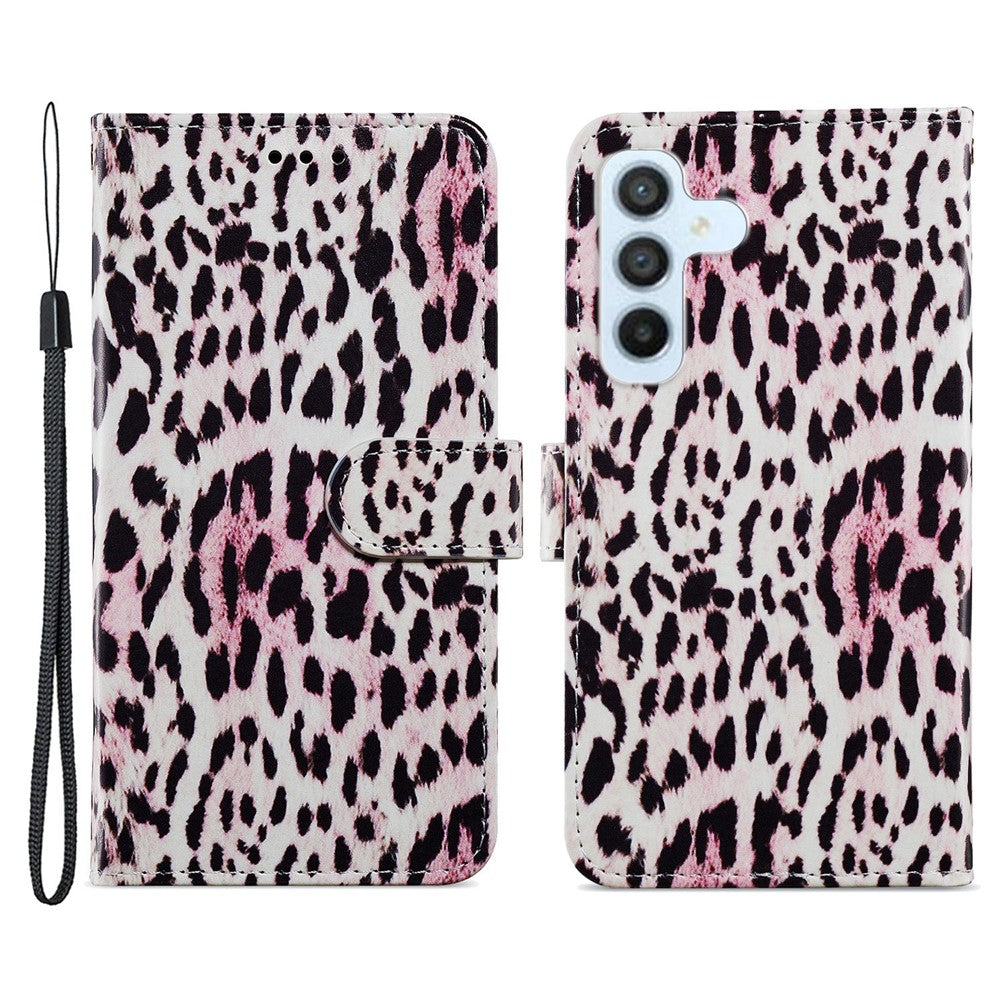 Til Samsung Galaxy A34 5G Pung Telefon Cover Mønstertryk PU Læder Stativ Flip Cover med Rem