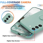 Liquid Silicone Phone Case for Samsung Galaxy S23 Ring Kickstand Phone Back Cover with Lanyard