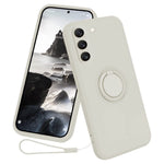 Samsung Galaxy S23+ Skyddande Mobilskal Ringstativ Flytande Silikon Mobilskal med Snodd