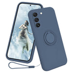Samsung Galaxy S23+ Skyddande Mobilskal Ringstativ Flytande Silikon Mobilskal med Snodd