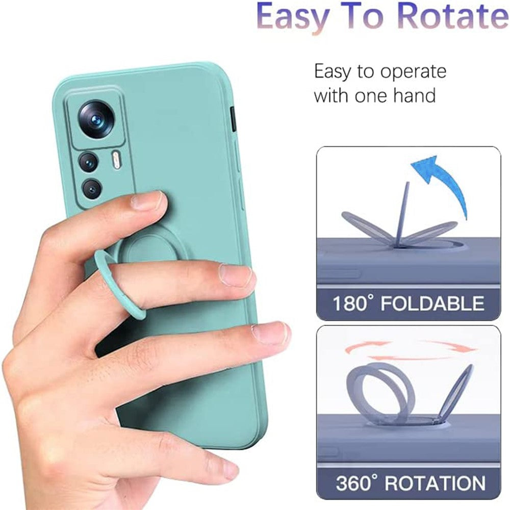 Xiaomi 12T 5G / Redmi K50 Ultra 5G Ringstativ Flytande Silikon Mobilskal med Snodd