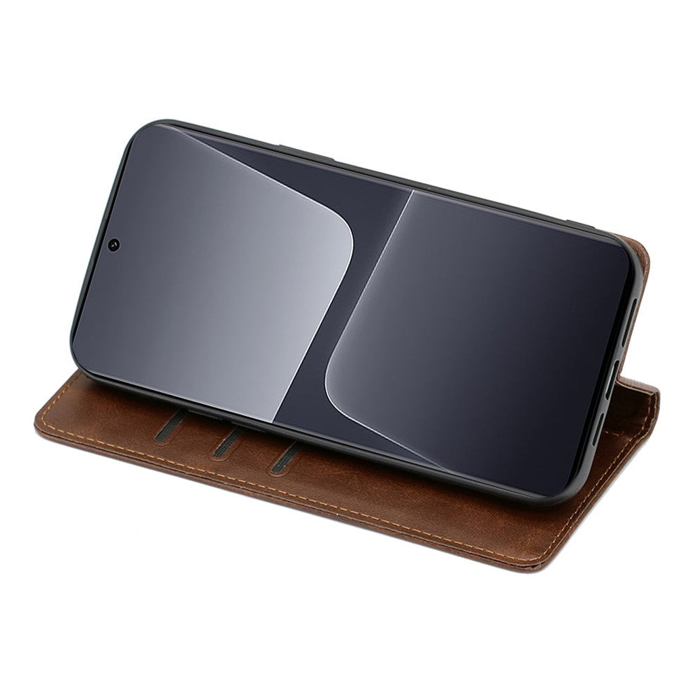 mobilskal för Xiaomi Poco F5 Pro 5G / Redmi K60 Pro 5G / K60 5G, Självabsorberande magnetiskt kalvstrukturerat läderfodral med stativ