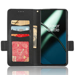 Fallskyddande mobilskal för OnePlus 11 5G plånboksfodral i litchitextur med PU-läder