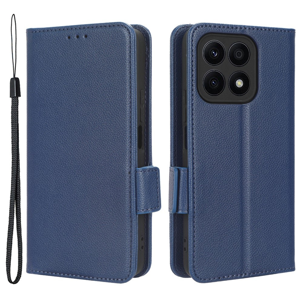 Til Honor X8a 4G PU-lædertelefoncover Flip Folio Stand Litchi-tekstur Stødsikkert Cover med Pung