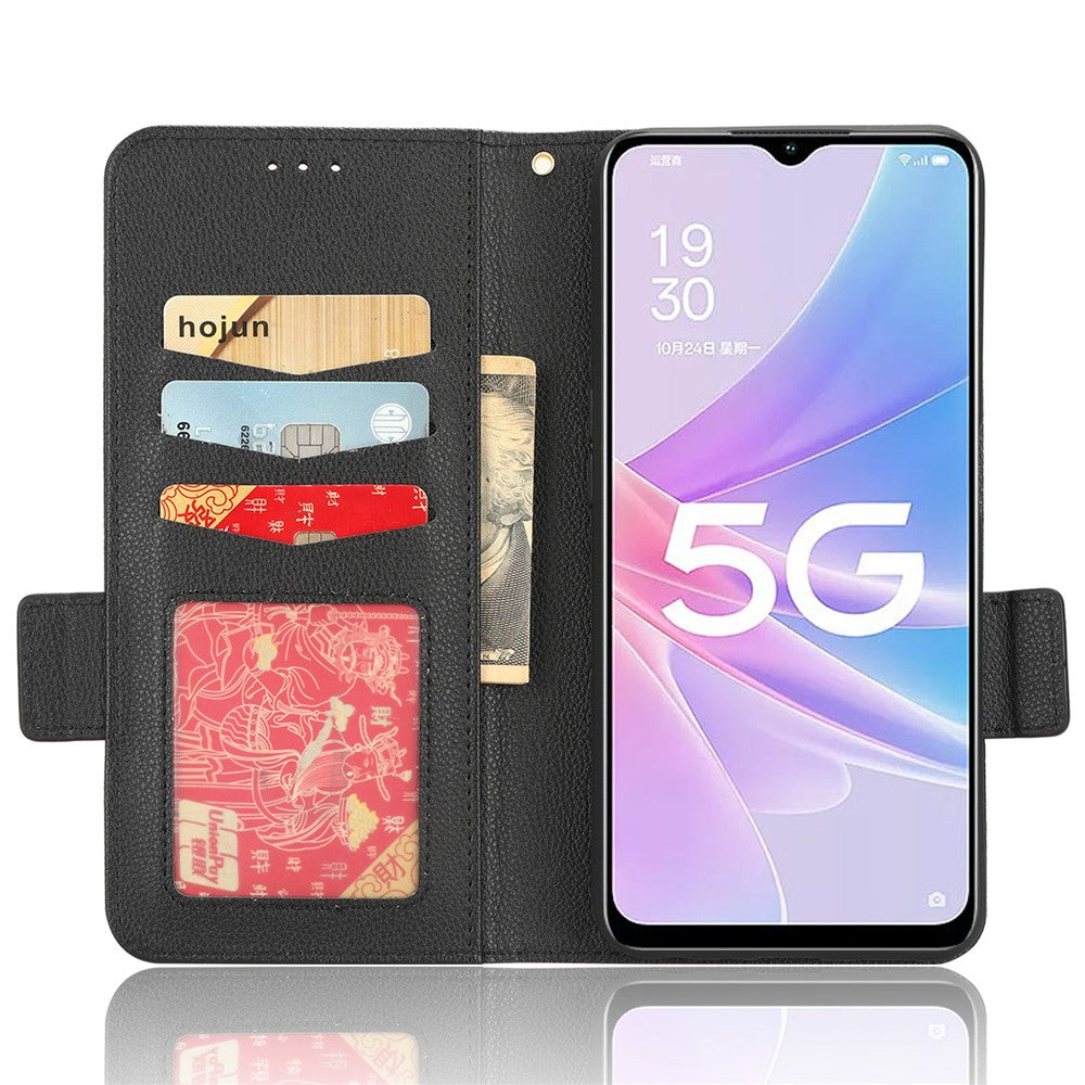 For Oppo A58 5G / A58x 5G / A78 5G Phone Wallet Case Litchi Texture Stand PU Leather Phone Cover