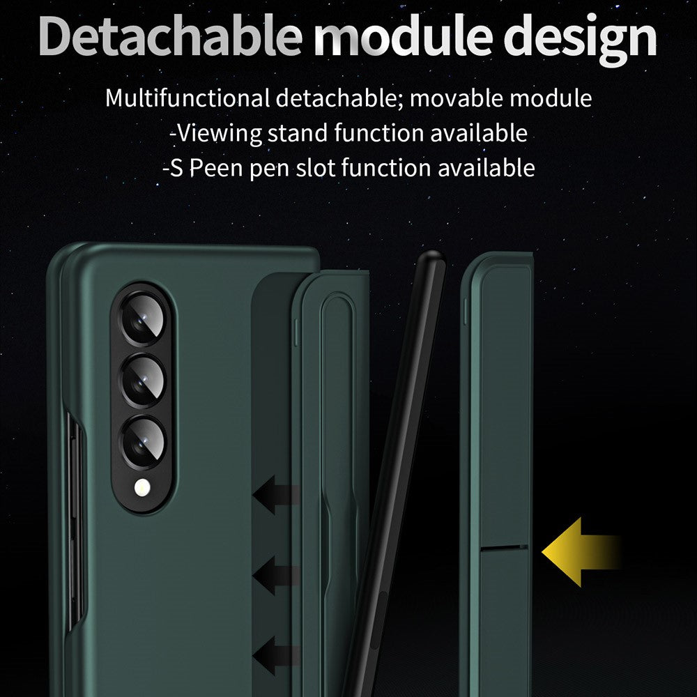 Slim Phone Case for Samsung Galaxy Z Fold4 5G Shockproof Had PC Kickstand Case with Pencil Holder