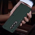 Slim Phone Case for Samsung Galaxy Z Fold4 5G Shockproof Had PC Kickstand Case with Pencil Holder
