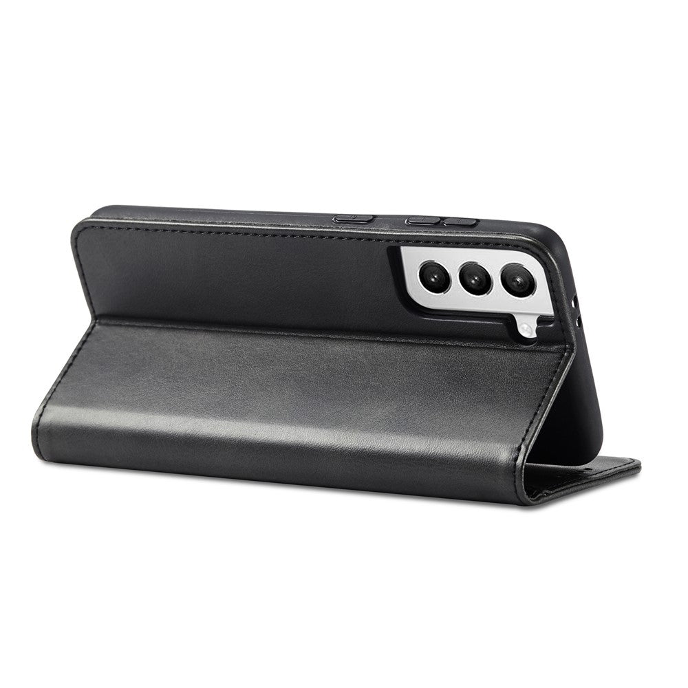 Leather Phone Case For Samsung Galaxy S21 4G / 5G , Wallet Magnetic Stand Calf Texture Anti-scratch Phone Cover