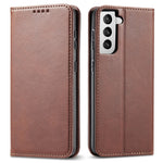 Leather Phone Case For Samsung Galaxy S21 4G / 5G , Wallet Magnetic Stand Calf Texture Anti-scratch Phone Cover