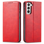Leather Phone Case For Samsung Galaxy S21 4G / 5G , Wallet Magnetic Stand Calf Texture Anti-scratch Phone Cover