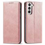 Leather Phone Case For Samsung Galaxy S21 4G / 5G , Wallet Magnetic Stand Calf Texture Anti-scratch Phone Cover