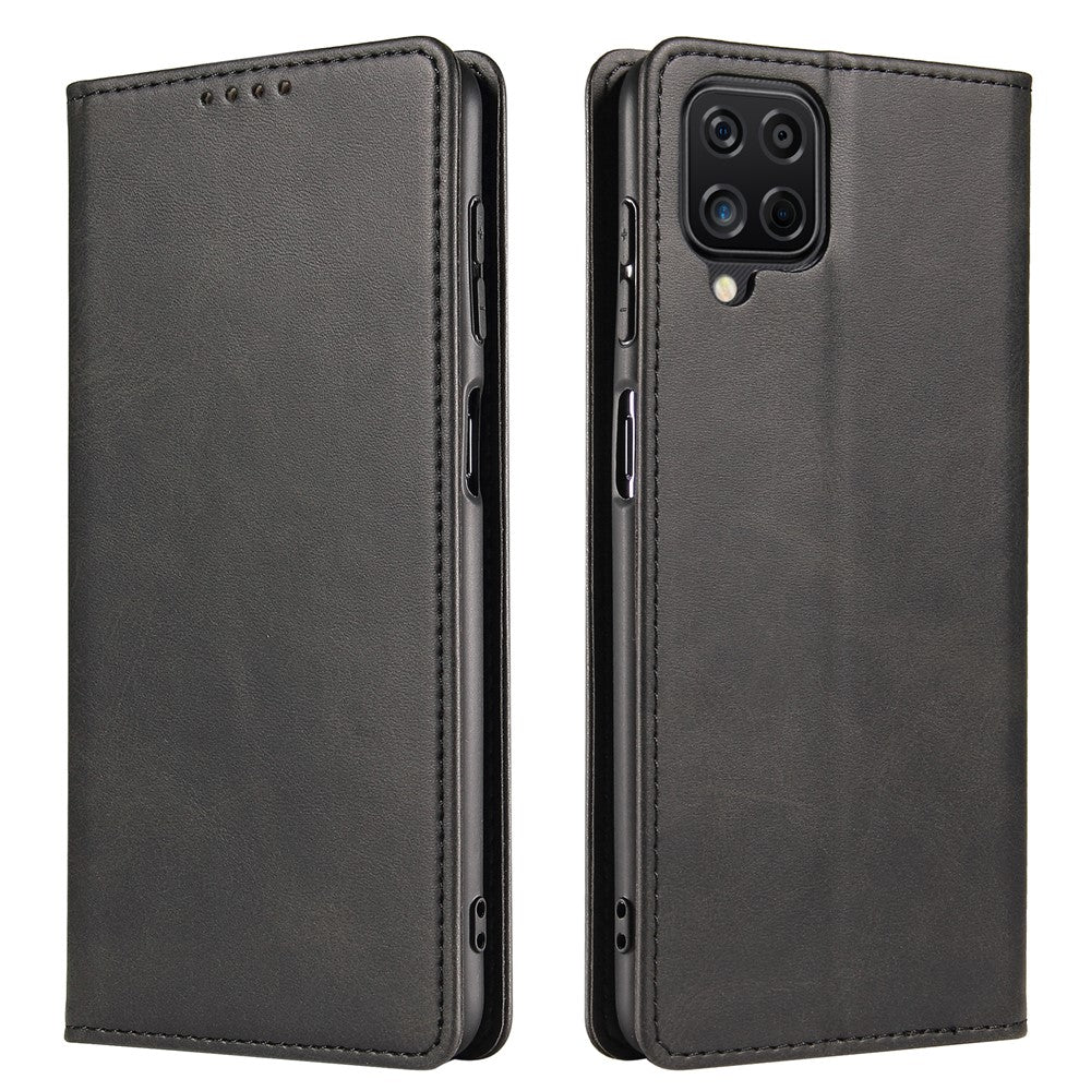 Protective Phone Case For Samsung Galaxy A22 4G (EU Version) , Leather Calf Texture Phone Cover Wallet Stand