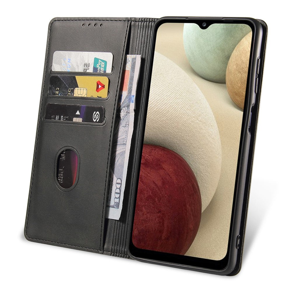 Protective Phone Case For Samsung Galaxy A22 4G (EU Version) , Leather Calf Texture Phone Cover Wallet Stand