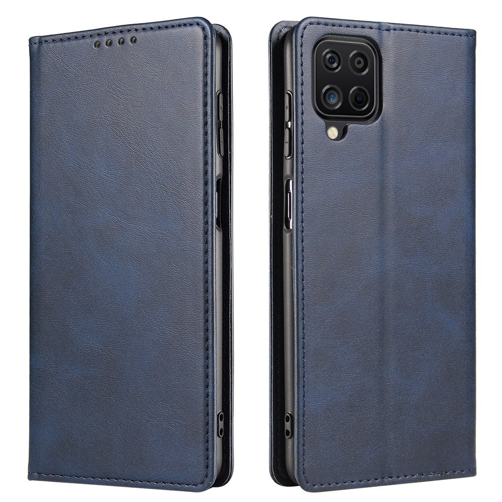 Protective Phone Case For Samsung Galaxy A22 4G (EU Version) , Leather Calf Texture Phone Cover Wallet Stand
