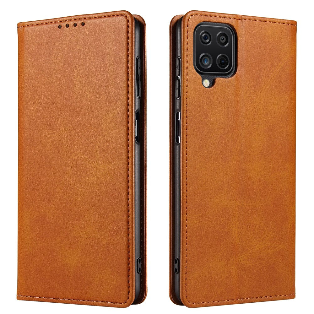 Protective Phone Case For Samsung Galaxy A22 4G (EU Version) , Leather Calf Texture Phone Cover Wallet Stand