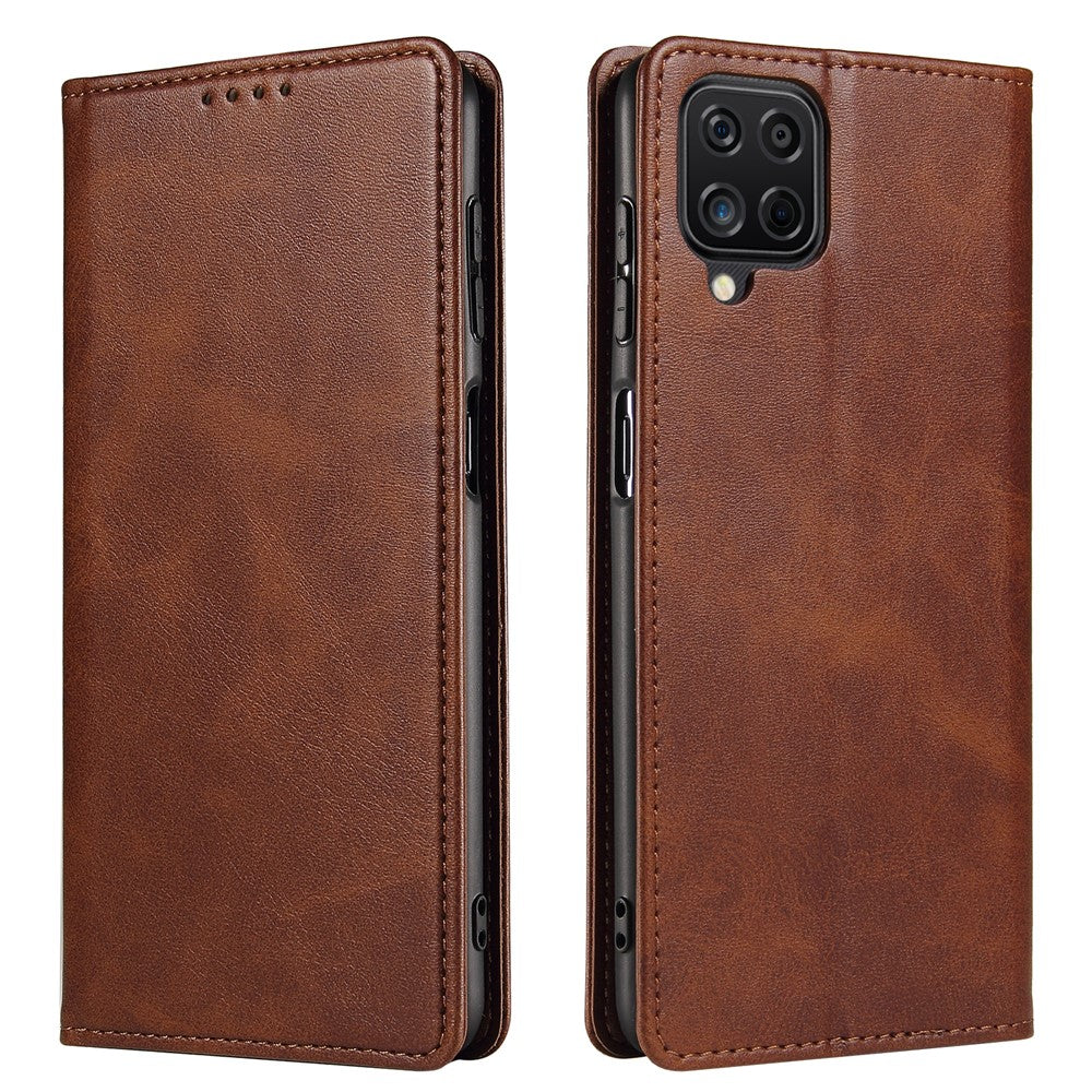 Protective Phone Case For Samsung Galaxy A22 4G (EU Version) , Leather Calf Texture Phone Cover Wallet Stand