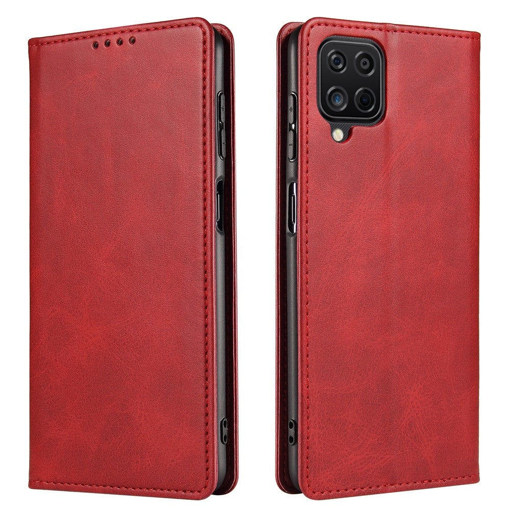Protective Phone Case For Samsung Galaxy A22 4G (EU Version) , Leather Calf Texture Phone Cover Wallet Stand