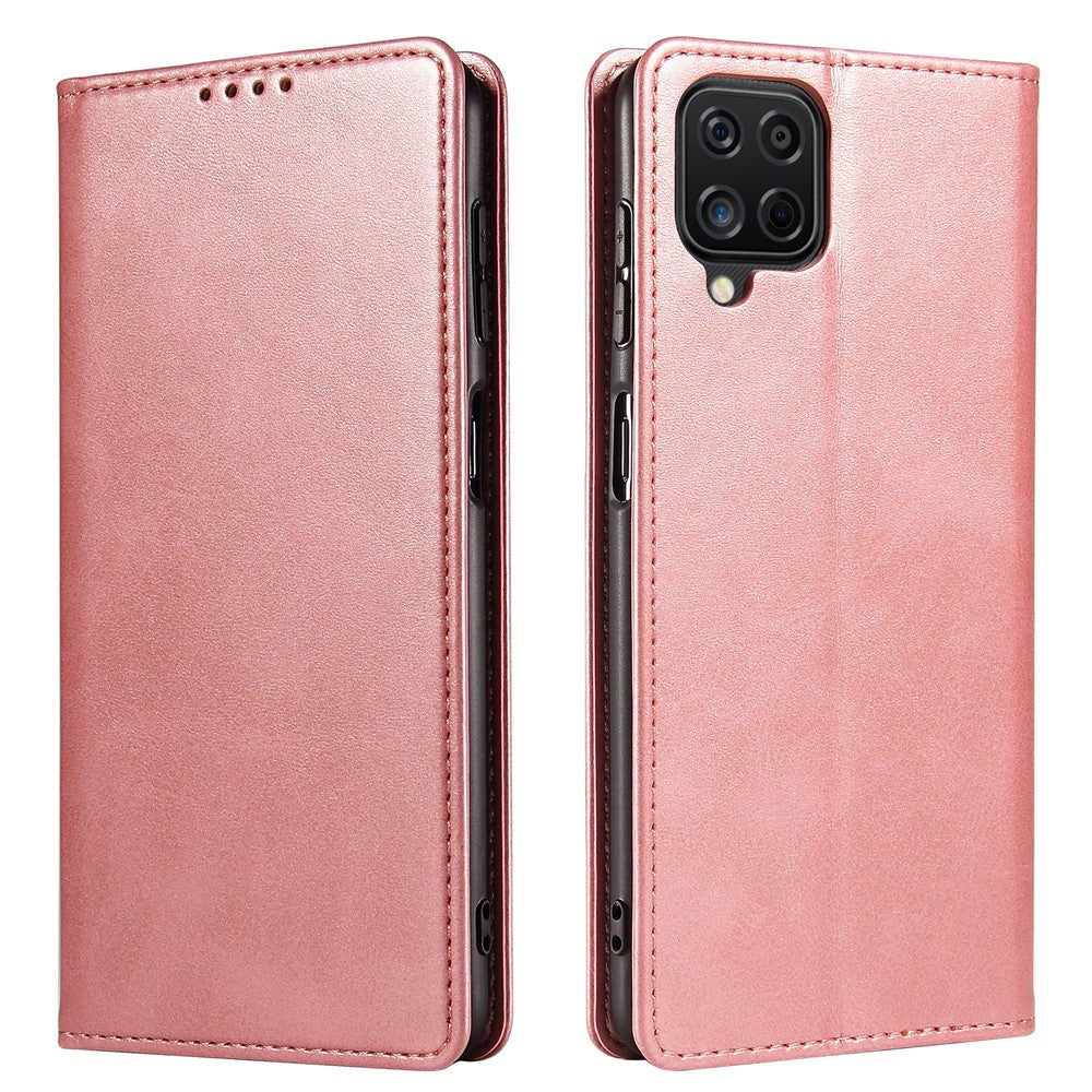 Protective Phone Case For Samsung Galaxy A22 4G (EU Version) , Leather Calf Texture Phone Cover Wallet Stand