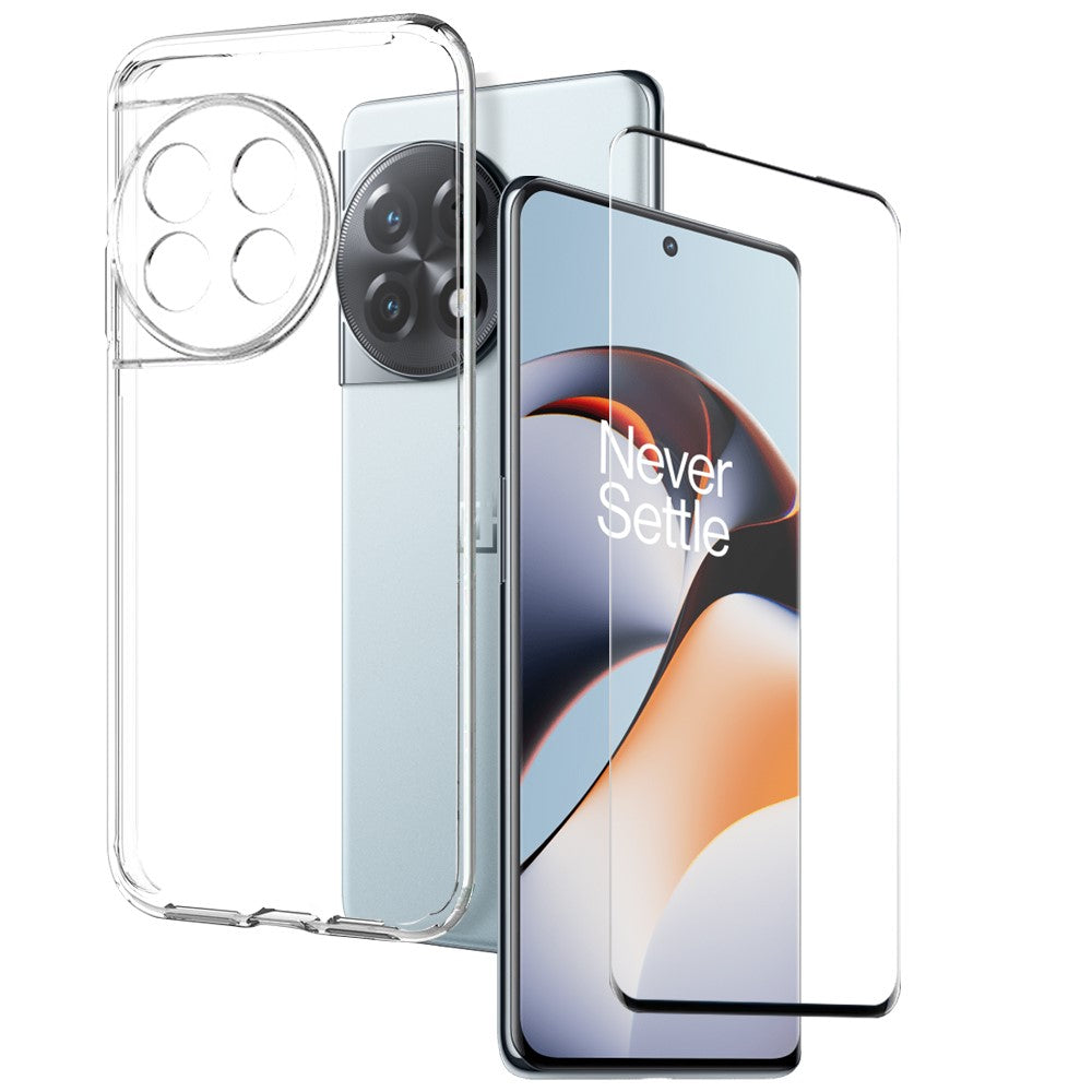 NORTHJO För OnePlus 11R 5G / Ace 2 5G / 11R 5G TPU-skal + Kristallklart skärmskydd i härdat glas