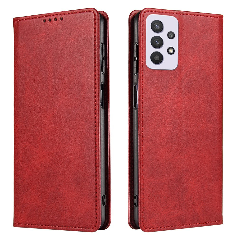 PU Leather Anti-fall Phone Case For Samsung Galaxy A33 5G , Wallet Stand Calf Texture Protective Phone Cover
