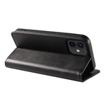 For iPhone 12 / 12 Pro 6.1 inch Anti-Scratch Phone Case Wallet Magnetic Leather Stand Calf Texture Phone Cover