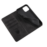 For iPhone 12 / 12 Pro 6.1 inch Anti-Scratch Phone Case Wallet Magnetic Leather Stand Calf Texture Phone Cover