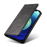 For iPhone 12 / 12 Pro 6.1 inch Anti-Scratch Phone Case Wallet Magnetic Leather Stand Calf Texture Phone Cover