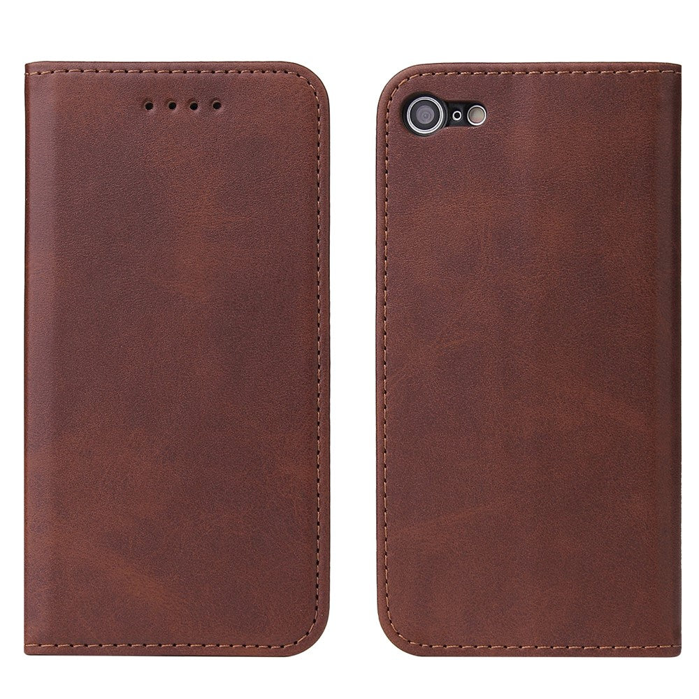 For iPhone SE (2020) / SE (2022) / 7 / 8 4.7 inch Calf Texture Wallet Magnetic Leather Stand Phone Case