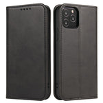For iPhone 11 Pro Max 6.5 inch Calf Texture Phone Shell Wallet Phone Cover Auto-absorbed Leather Stand Case