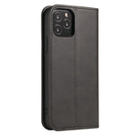 For iPhone 11 Pro Max 6.5 inch Calf Texture Phone Shell Wallet Phone Cover Auto-absorbed Leather Stand Case