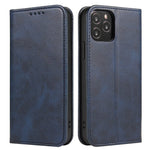 For iPhone 11 Pro Max 6.5 inch Calf Texture Phone Shell Wallet Phone Cover Auto-absorbed Leather Stand Case