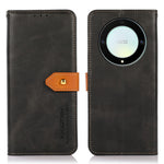 KHAZNEH For Honor X9a 5G / X40 5G / Magic5 Lite 5G Gold Button PU Leather Cowhide Texture Phone Stand Case Wallet Cover