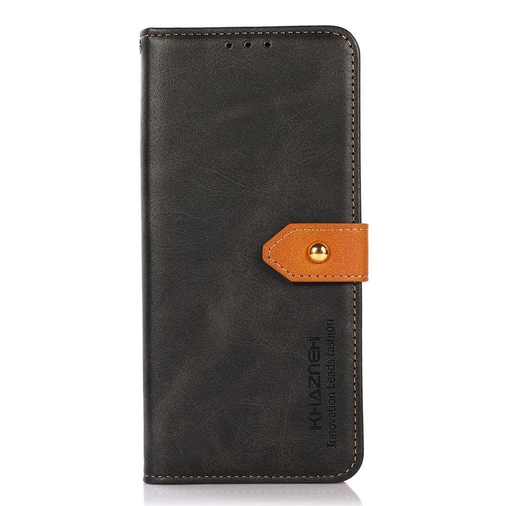 KHAZNEH For Honor X9a 5G / X40 5G / Magic5 Lite 5G Gold Button PU Leather Cowhide Texture Phone Stand Case Wallet Cover