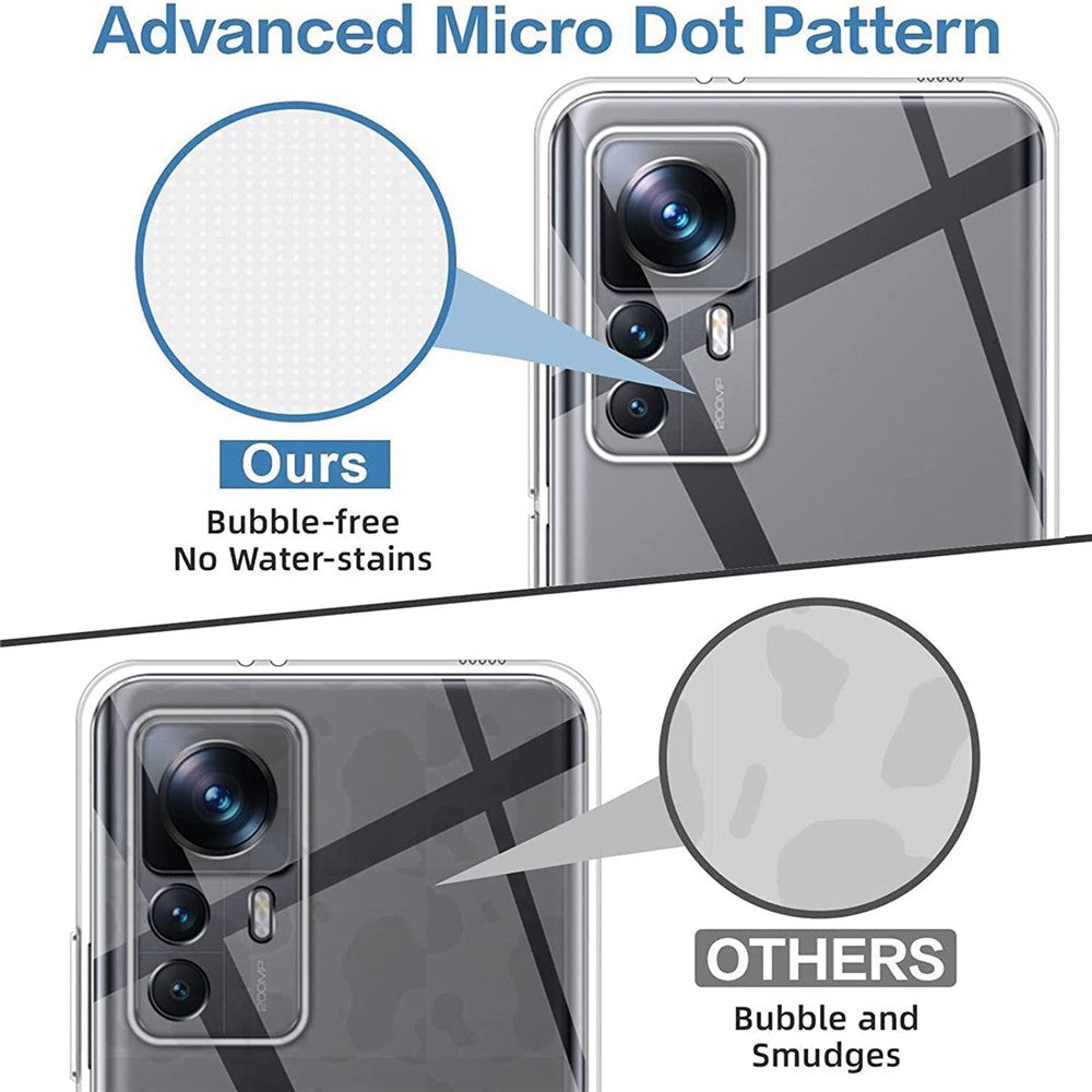 Transparent TPU Case for Xiaomi 12T Pro 5G , Anti-fingerprint Phone Protective Cover