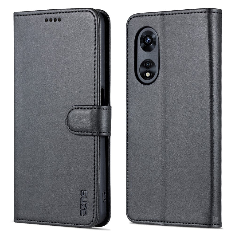 AZNS För Oppo A58 5G / A58x 5G / A78 5G Kohudstruktur Läder Flipfodral Magnetiskt Stativ Plånboksfodral