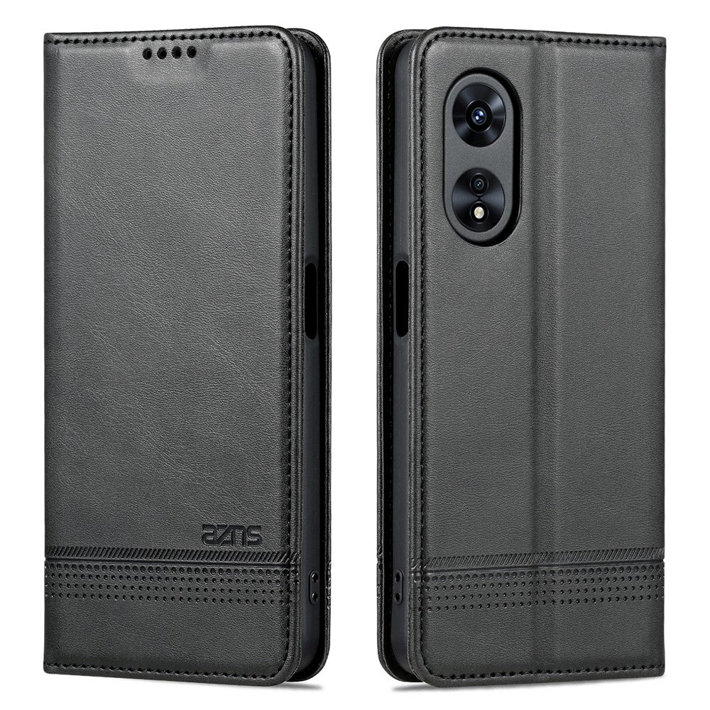 AZNS För Oppo A58 5G / A58x 5G / A78 5G Reptåligt Lädermobilskal Stativ Plånbok Magnetiskt Flipfodral