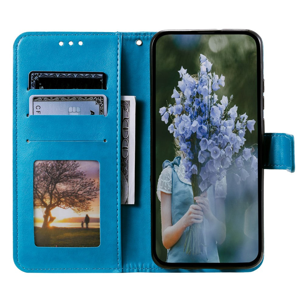 For Samsung Galaxy A24 4G (162.1 x 77.6 x 8.3mm) PU Leather Wallet Phone Case Imprinted Mandala Flower Pattern Stand Cover