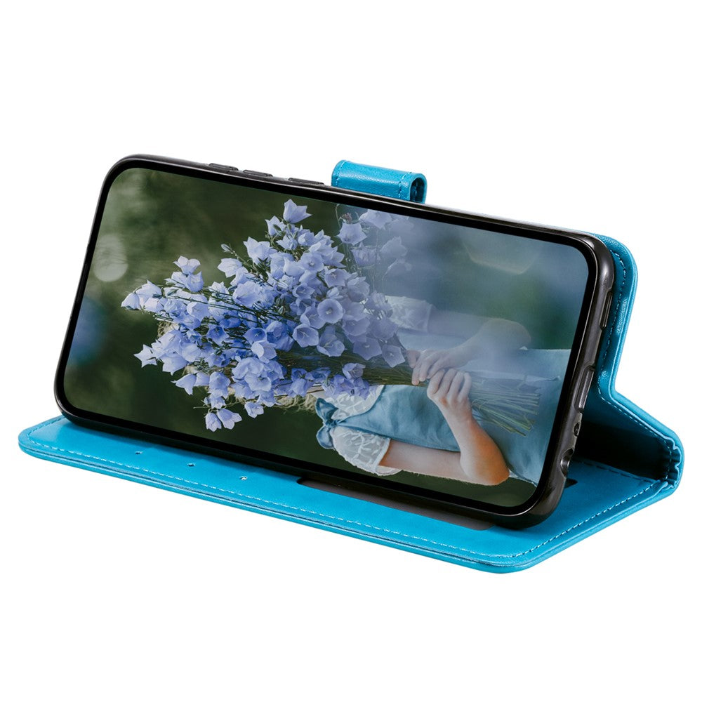 For Samsung Galaxy A24 4G (162.1 x 77.6 x 8.3mm) PU Leather Wallet Phone Case Imprinted Mandala Flower Pattern Stand Cover