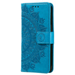 For Samsung Galaxy A24 4G (162.1 x 77.6 x 8.3mm) PU Leather Wallet Phone Case Imprinted Mandala Flower Pattern Stand Cover