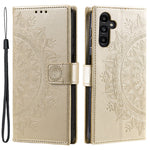 For Samsung Galaxy A24 4G (162.1 x 77.6 x 8.3mm) PU Leather Wallet Phone Case Imprinted Mandala Flower Pattern Stand Cover