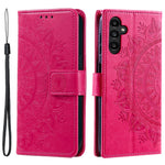 For Samsung Galaxy A24 4G (162.1 x 77.6 x 8.3mm) PU Leather Wallet Phone Case Imprinted Mandala Flower Pattern Stand Cover