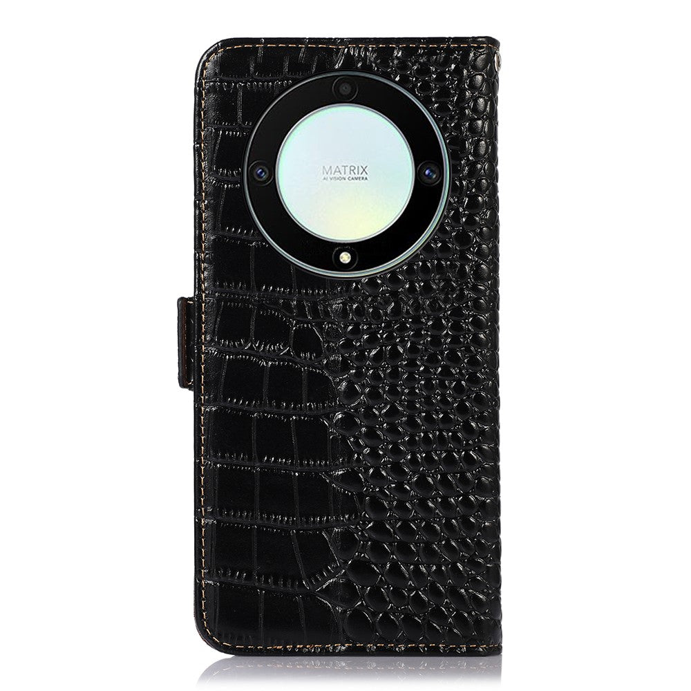 For Honor X9a 5G / X40 5G / Magic5 Lite 5G RFID Blocking Wallet Phone Cover Genuine Cowhide Leather Stand Case