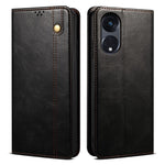 Stand Phone Case for Oppo A1 Pro 5G / Reno8 T 5G Waxy Crazy Horse Texture Leather Wallet Phone Cover