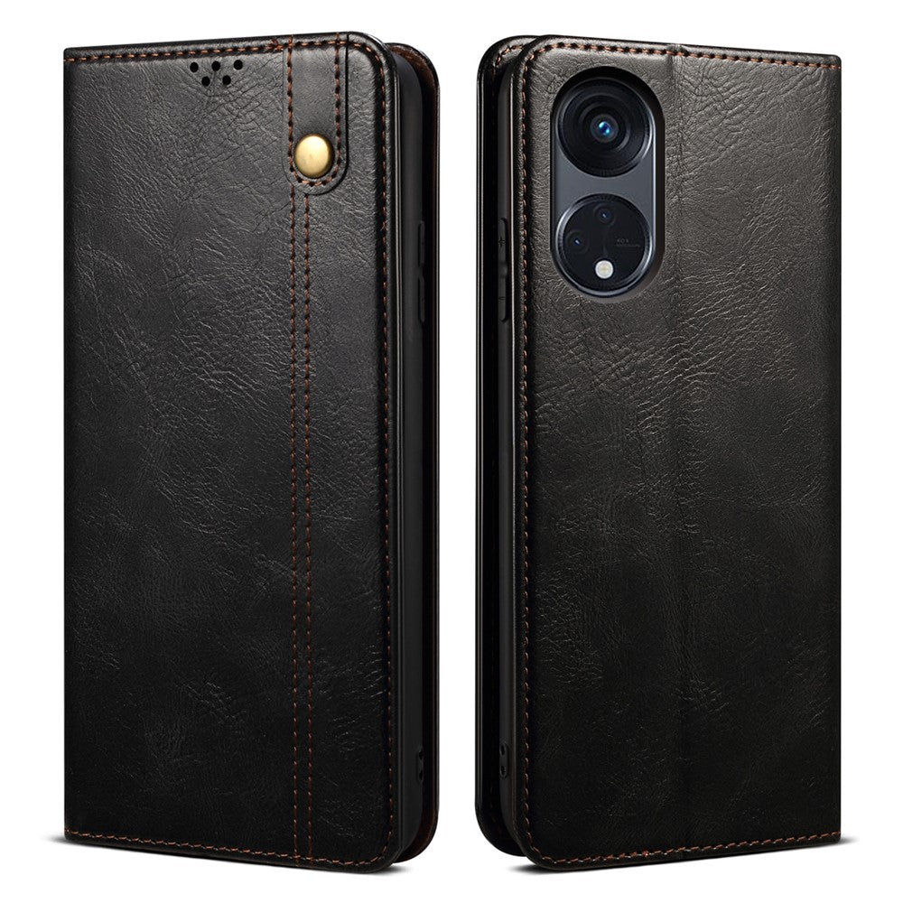 Stand Phone Case for Oppo A1 Pro 5G / Reno8 T 5G Waxy Crazy Horse Texture Leather Wallet Phone Cover