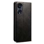 Stand Phone Case for Oppo A1 Pro 5G / Reno8 T 5G Waxy Crazy Horse Texture Leather Wallet Phone Cover